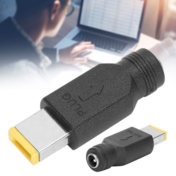 2 stk. Laptop Strømadapter Hode 5.5 x 2.1mm Hunn til 11 x 5.0mm Hann Firkantet Passer for Lenovo Notebook