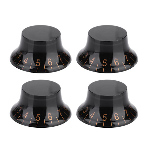 4 stk Speed Tone Volumkontroll Knapper for EPI LP Elektrisk Gitar (Svart+Gull)