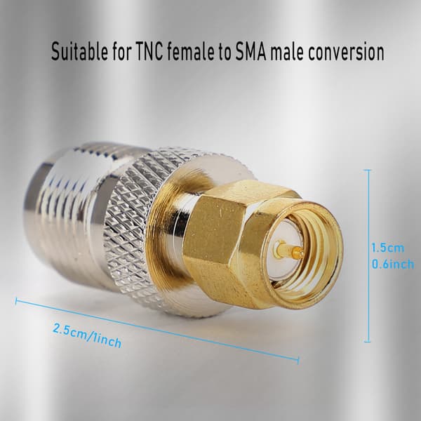 2 stk. TNC hun til SMA han RF koaksialstik adapterkonverter