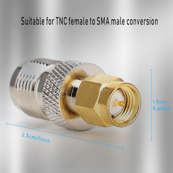 2st TNC Hona till SMA Hane RF Koaxialkontakt Adapter Konverterare