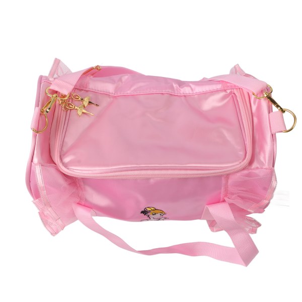 Dansebag for jenter blonder overnattingsbag barn reise oppbevaringsbag med skulderstropp for ballett latin klasse rosa