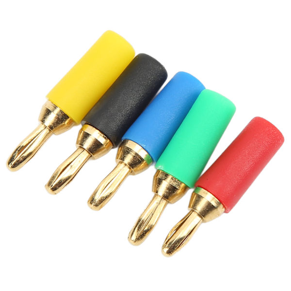 2 sett bananplugg 2,5 mm/0,1 tommer 4 blad Type 5 Farger Skrudd Sveiset Feste Messing Gullbelagt elektrisk kontakt