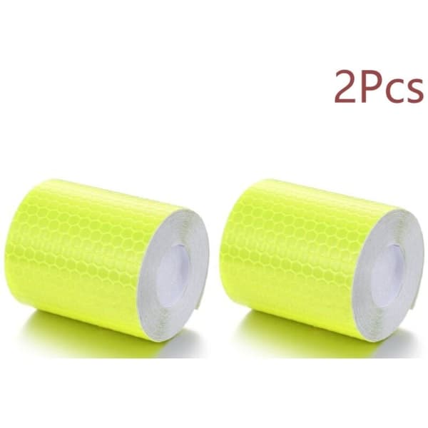 2 kpl Fluoresoiva Keltainen 5cm 3M Liimaa ja Leikkaa - Säänkestävä Heijastinteippi - Varoitusteippi