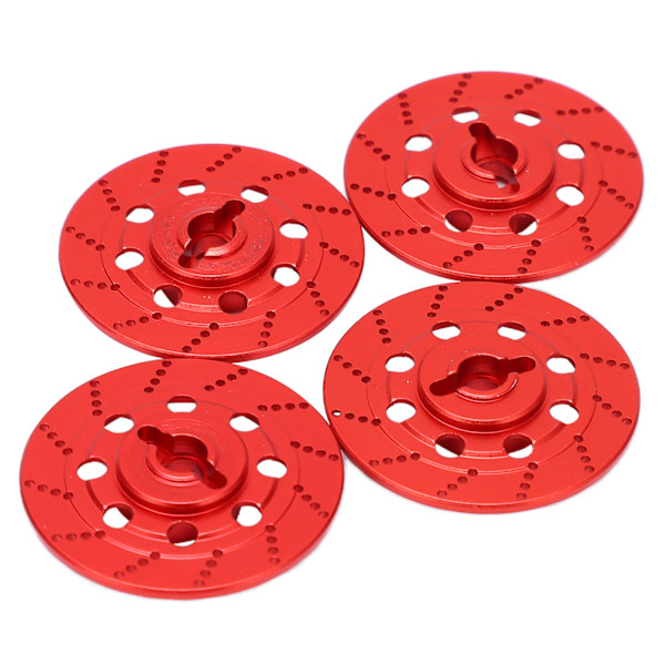 RC bilbremseskiver Sæt Aluminiumlegeringshjul Hexnav Bremseplade med M4 låsemøtrikker til RC Road RacingRed