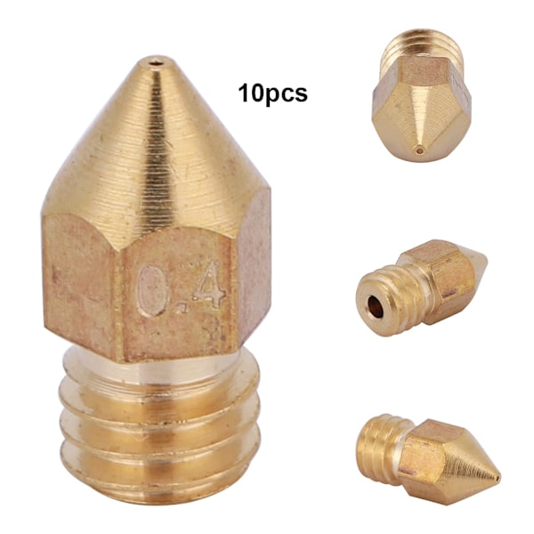 10 kpl MK8 messinkisuutin 3D-tulostimelle CR-10 A8 1,75 mm / 0,4 mm