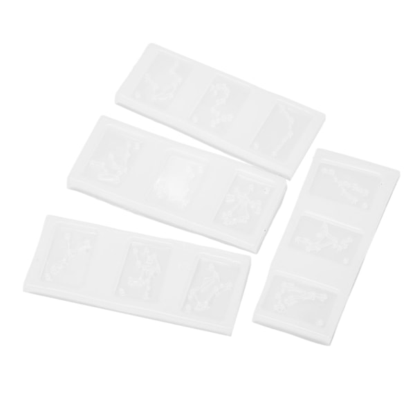 4 st Silikonform Spegel Kristall Dropplim UV Resin Form Stansfri 12 stjärntecken Hänge Silikonform