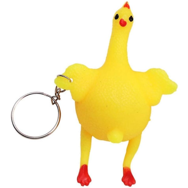Stress Relief Squeeze Chicken Toy Keychain Nyhedsgave Kids Tricky Gadget