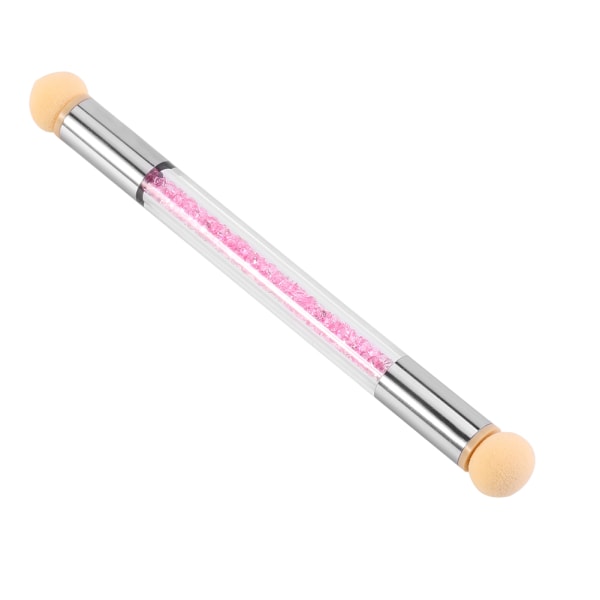 Dobbelendet Glitter Powder Dotting Pen Shading Brush Nail Art Tool (Pink Rhinestone)