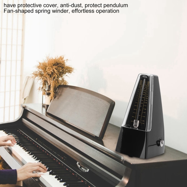 Universal mekaaninen metronomi pianolle, set, bassolle ja viululle - musta Black