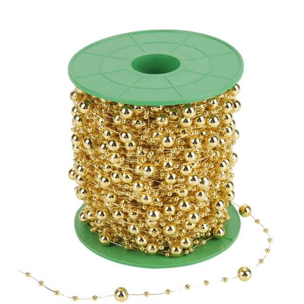 Gyldne elektrobelagte perletrådperler Guirlandestreng - 60m/rulle - DIY bryllupsdekoration