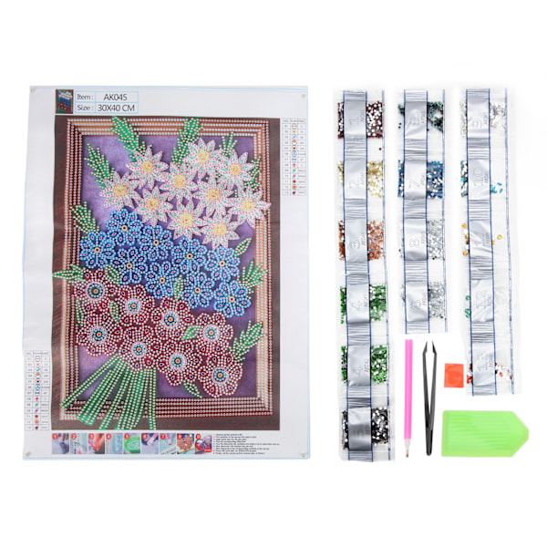 5D Rhinestone Målningskit Bra Vidhäftning Högupplöst Tryck DIY Rhinestone Konst Blomsterkit för Heminredning Gåvor