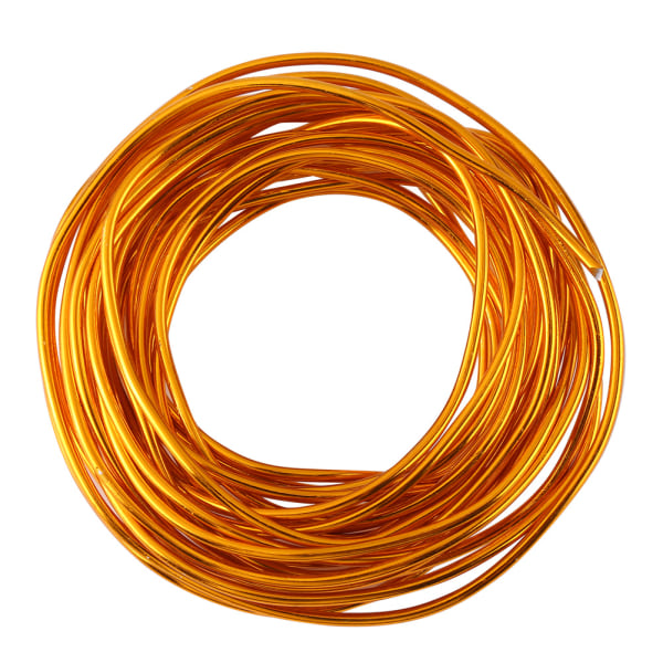 5 meter/rulle 2 mm rund oxidationsaluminiumstråd gør-det-selv-tilbehør til smykkefremstilling (guld)