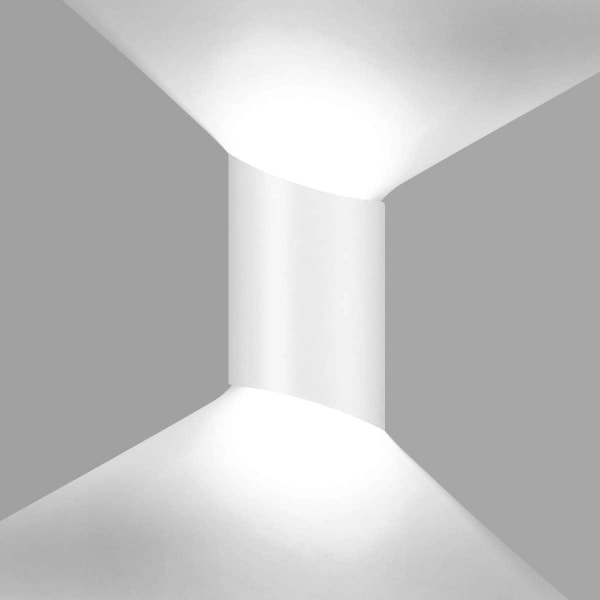 10W Vattentät Modern LED Vägglampa Up Down Sconce Aluminium LED Väggbricka inomhus utomhus, vit 6000K