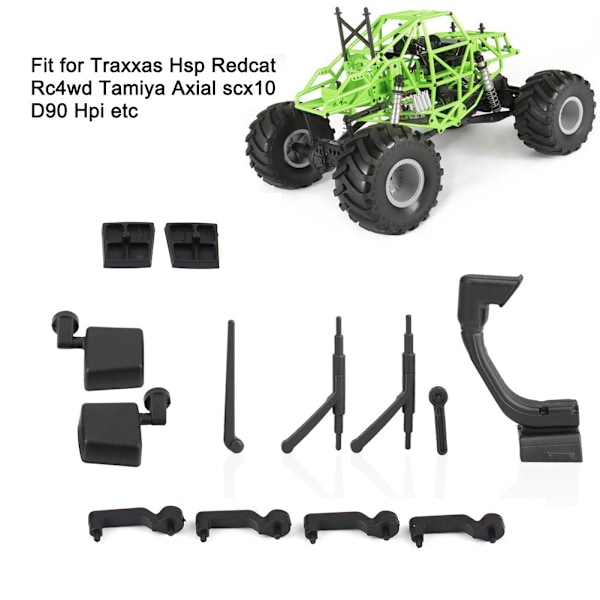 1/10 RC-lisätarvikkeet Ovenkahva Snorkkeli Pyyhin Peilisarja Traxxas Axial 313mm Auton Korikuoreen
