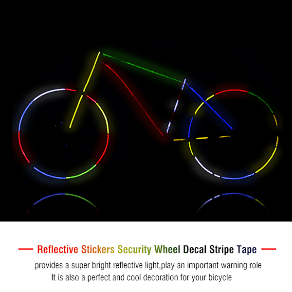 2 ruller Cykel Cykling Refleksdekaler Sikkerhedshjul Dekal Stripe Tape (rød)
