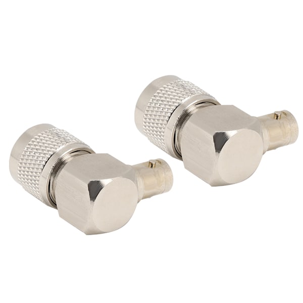 2 stk. UHF Hann PL-259 til BNC Hunn Adapter 90 Graders Koblingskonverter for Koaksialkabel