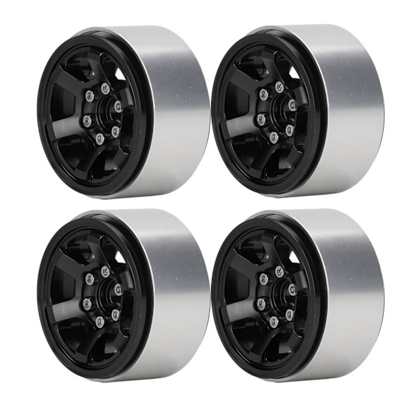 4 stk 1,9 tommers RC Beadlock Hjulnav Aluminium Legering CNC RC Hjulfelger Nav Utbytting for Axial SCX10 for Hsp Svart