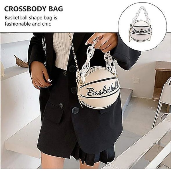 Naisten uusi pyöreä koripallo-olkalaukku Crossbody kukkaro