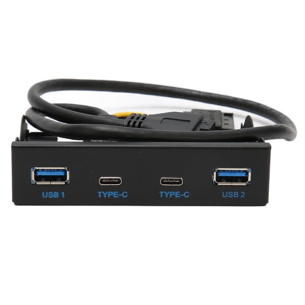 USB 3.2 Frontpanel Hub 6 Porter 5Gbps Høyhastighets Plug and Play Stabil Front Floppy Diskettstasjon Panel for Stasjonær PC