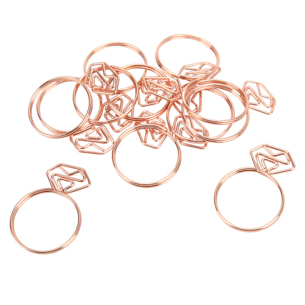 12 stk. Guldfarvede papirclips, unikt ringdesign, førsteklasses metal, rustfri, holdbare, bred anvendelse, falmer ikke, søde papirclips