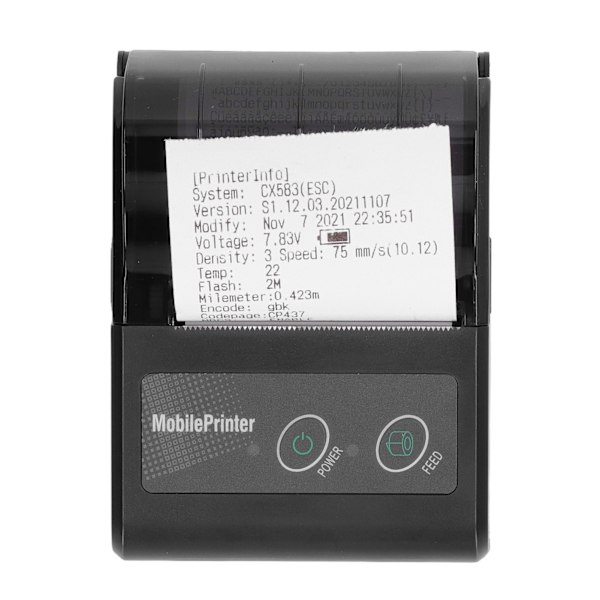 Bluetooth Kvitteringsprinter Smartphone Kontrol 200dpi Termisk Labelprinter Kvitteringsprinter med 1 Rulle Printerpapir