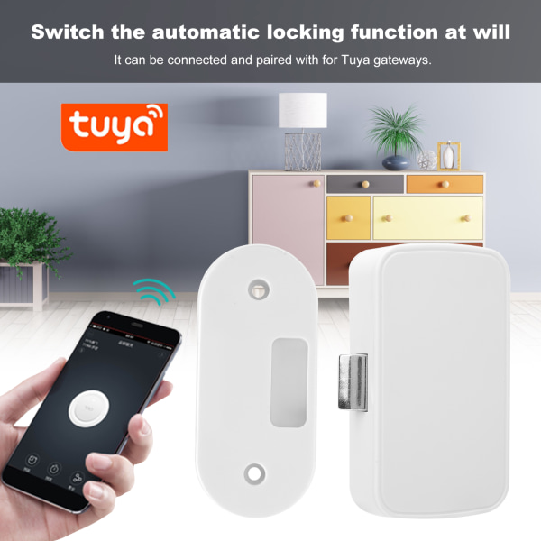 Bluetooth Smart Lock för Tuya App - Lås upp skåp, lådor, garderober och bokhyllor