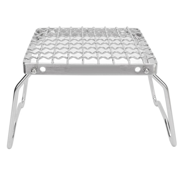Lejrbrand Grillstativ Rustfrit Stål Foldbar Justerbar Udstyr Bærbar Minigrill BBQ Grillstativ til Camping Picnic