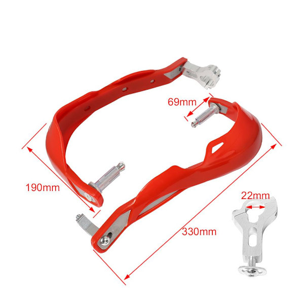 Motorcykel Hand Guard Moto Cross Hand Guard Styr fra 22MM til 28MM til Ron ATV Pit Bike Off Road Motocross Enduro MX-Red