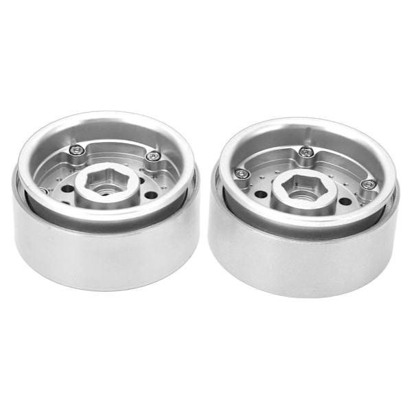 2 kpl RC Beadlock -vanteet 10 reikää 1/10 RC auto alumiiniseos navat Axial SCX10 90046 Traxxas TRX4 D90 RedcatSilver