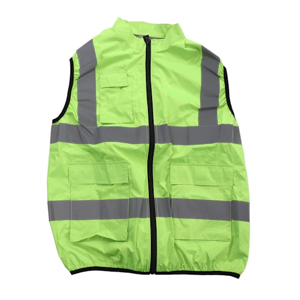 Cool Vest Sommar Kylande Fläkt Väst Luftkonditionerad Reflekterande Stripe Laddningsbar Arbetskläder 5V Fluorescerande Grön XL