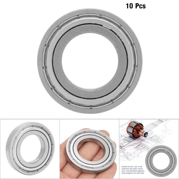 10 stk. Stål Højhastighed Dobbeltsidet Forseglede Dybe Rillekuglelejer (25 * 47 * 8mm)