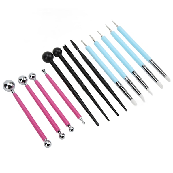 13 stk. Modellervoks Skulpturværktøj Sæt Komplet Værktøj Forskellige Størrelser Kugle Stylus Dotting Værktøj til DIY Keramik Skulptur