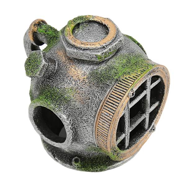 Akvarium Hjelm Ornament Simulation Giftfri Skjulested Hus Harpiks Fiskekum Dekoration til Ferskvand Saltvand