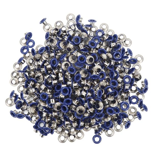 500 st Öljett Grommet Färg Rund Kant Fint Utförande Bra Seghet Metallöljetter för Skor Kläder Mörkblå