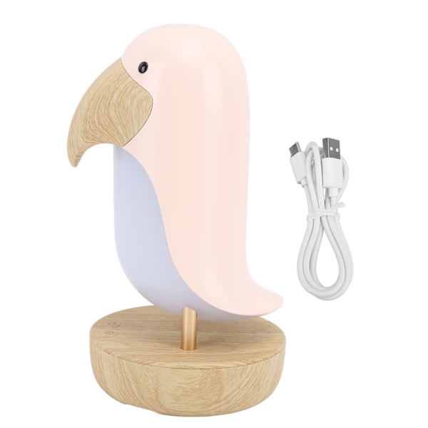 Toucan Fugl Natlampe USB Bluetooth-højttaler til Børn Soveværelse Stue Udendørs Camping RV Rosa