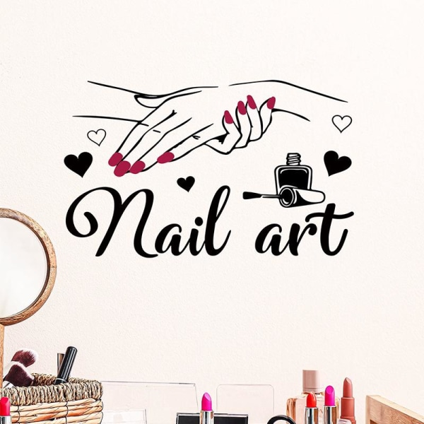 Nail art klistremerker nail art studio sminkebord hjemmebakgrunn dekorasjon veggklistremerker