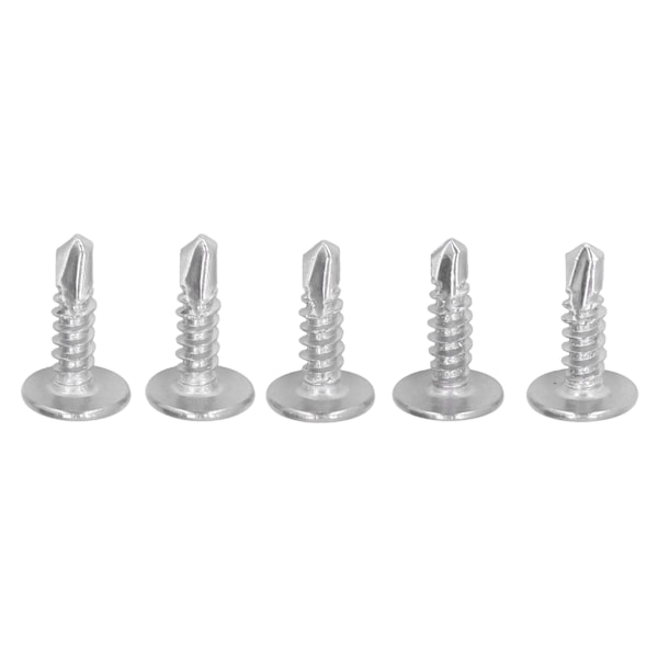100 stk. selvborende skrue med kryssrundt skivehode i rustfritt stål, festetilbehørsett 4,2 x 16 mm / 0,17 x 0,63 tommer