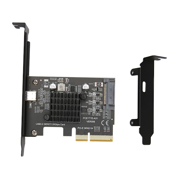 USB 3.2 Gen 2 -laajennuskortti, tyyppi C, 20 Gbps, ASM3242 pääohjain, PCIe - USB 3.2 -laajennuskortti pöytätietokoneen koteloon