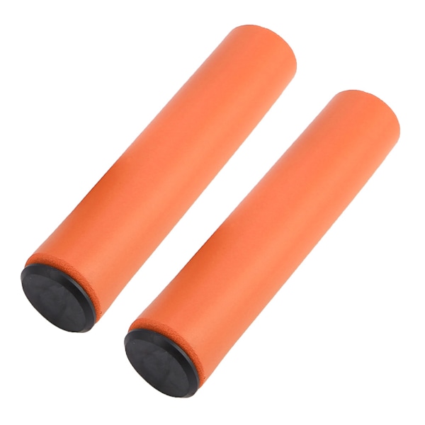 1 par cykelgreb Anti-slip Stødsikkert cykelgreb i silikone med endepropper Orange