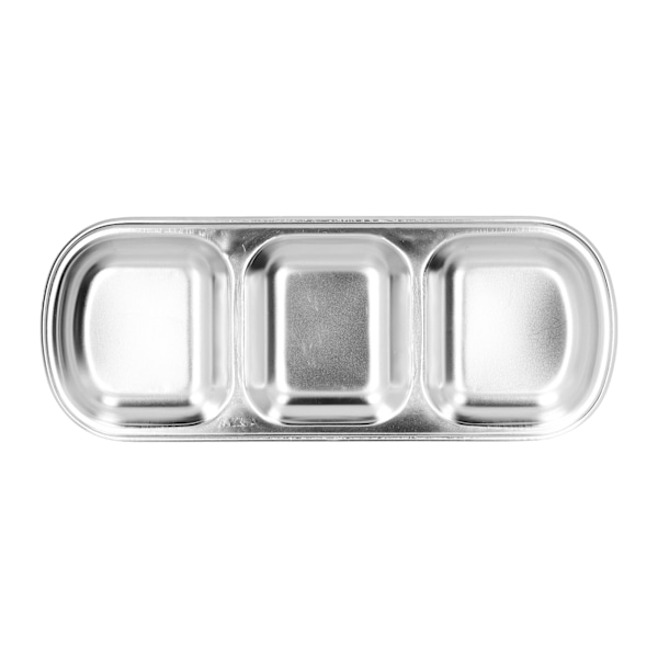 Krydderiskål i rustfrit stål, fortykket hotpot-sauce, opdelt gitter-snackskål til kantine 3 gitter