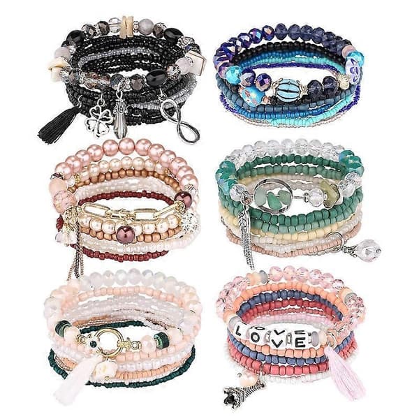 Bohemian Tassel Multilayer Bracelets, Handmade Wrap Bracelets
