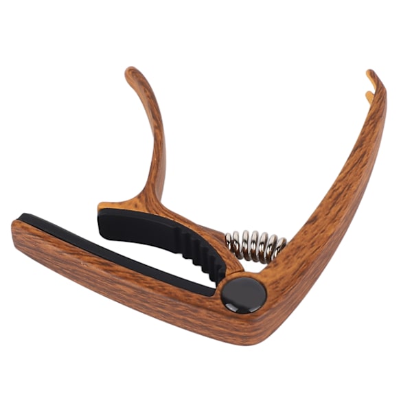 Gitarr Capo Metal Justerbar fjäderspänning Capo för akustisk elektrisk ukulele bas Brown Wood Grain