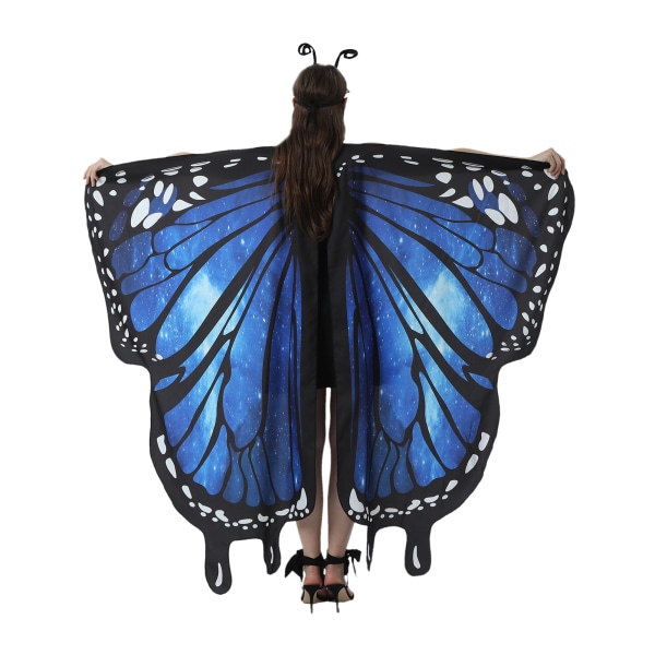 Aikuisten vatsatanssi Butterfly Wings -huivi sapphire