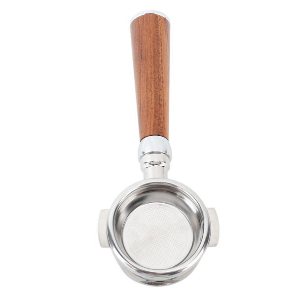 58mm pohjaton portafilter puukahvalla sopii Expobar E61:lle Flair 58:lle Sanremolle Faema Tracwoodille