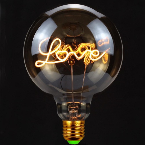 Edison polttimo kirjainlamppu G125 pöytälamppu LED-polttimo hehkulamppu LOVE mallilamppu