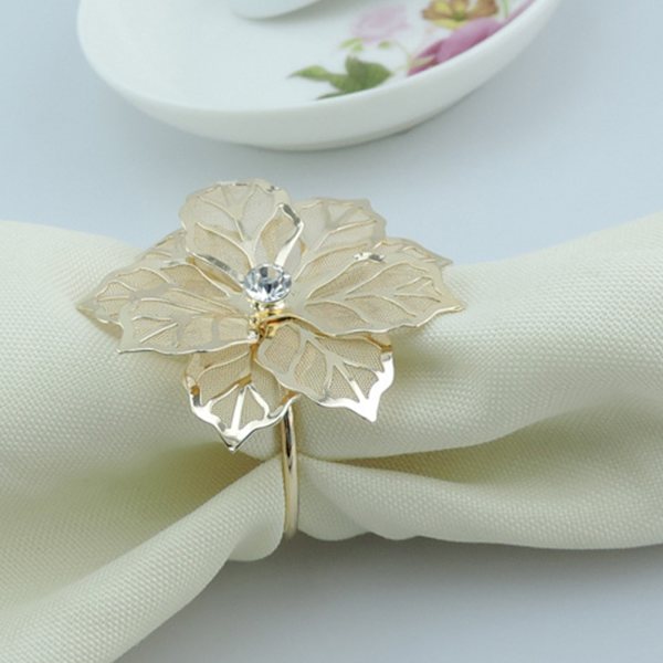 6 stk Serviettringer Uthult Blomsterform Servietter Spener Holdere Spiseborddekorasjoner