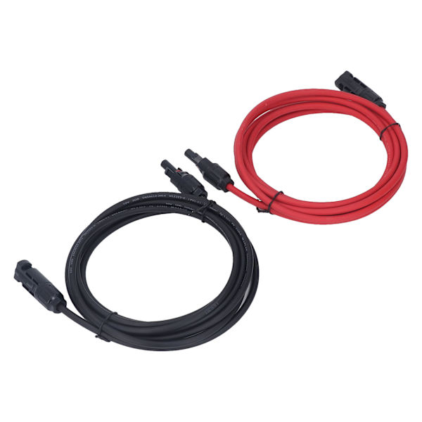2 kpl 12AWG 4mm² Aurinkopaneelien jatkokaapeli Musta Punainen Aurinkoadapterin jatkokaapeli Naaras-Urosliittimellä 1000VDC 3 m / 9,8ft