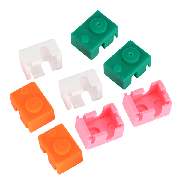 8 st Silikonfodral Högtemperaturtålighet Värmeblocksöverdrag 3D-skrivartillbehör