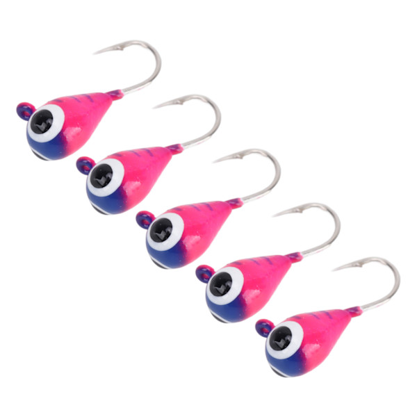 5-pack Isfiskejiggar för utomhusfiske, Isfiskebeten, Högkolstål, Mikrobas-krokar, 4 mm, 077