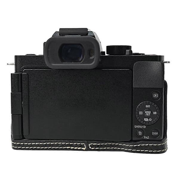 For Panasonic Lumix G100K Camera Bag with Shoulder Strap Large Cutout Litchi Texture PU Protective